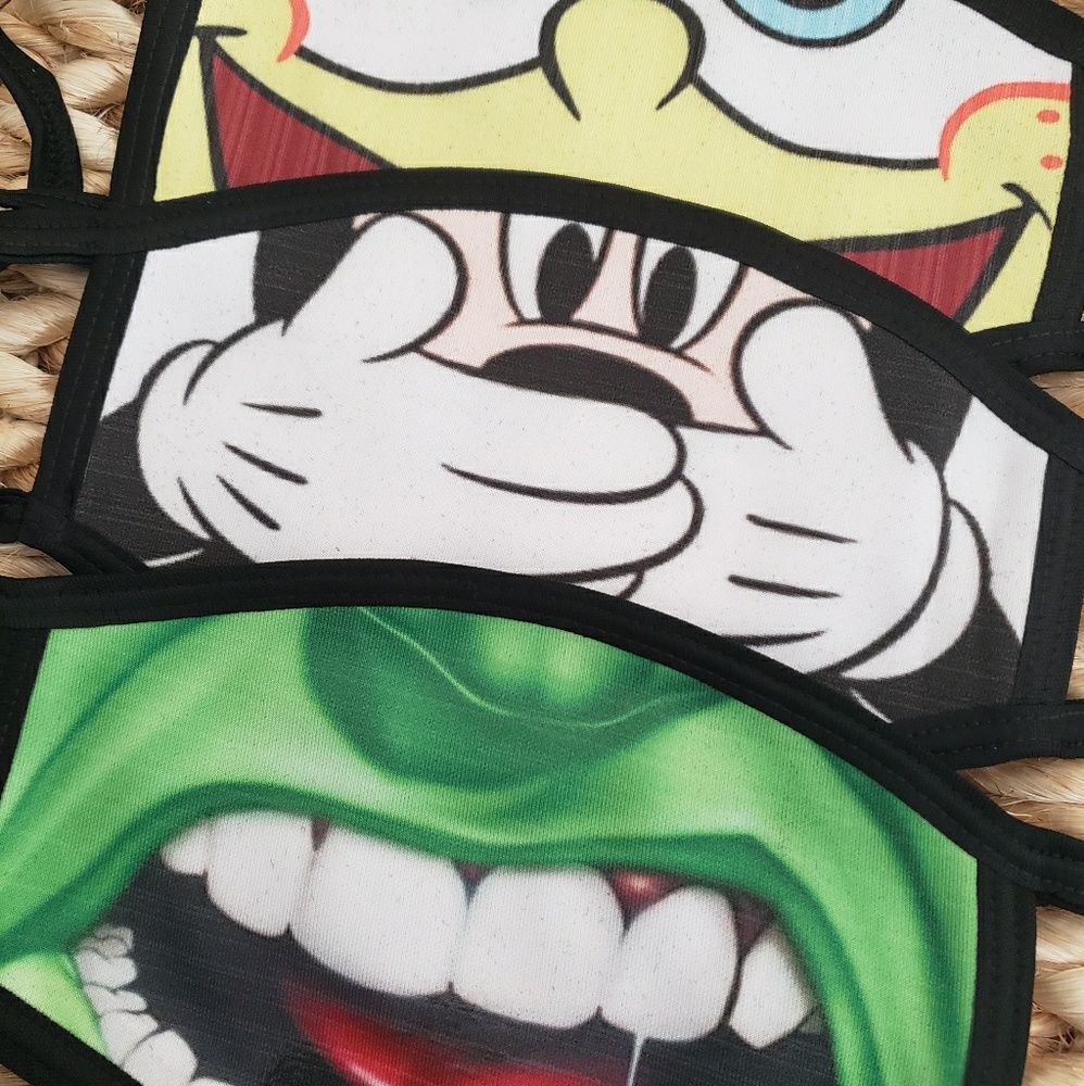 3pc Custom CHARACTER Face Masks - Picture 3 of 3